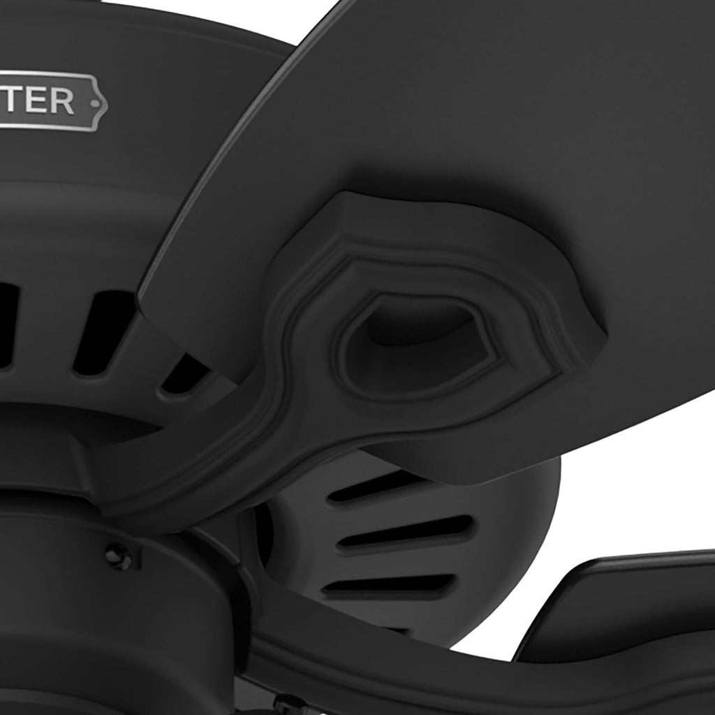 Hunter Fan 52 Inch Matte Black Indoor Ceiling fan with LED Light and Pull Chain for Bedroom, Living Room, Office, Basement, Kitchen, Dining Room (Renewed)