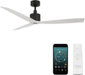 Modern Forms Spinster Indoor and Outdoor 3-Blade 60in Smart Ceiling Fan in Matte Black Matte White with 3000K LED Light Kit and Remote Control with Alexa and iOS or Android App