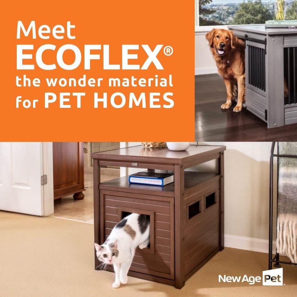 New Age Pet ECOFLEX Litter Loo Standard & Jumbo Sizes, 4 Colors, Moisture and Odor Resistant Enclosure & End Table, No‑Tools Assembly, 10 Year Warranty, Russet Brown, Standard