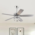 Ceiling Fans with Lights and Remote - Modern Silver Ceiling Fan with 3CCT, 6 Speeds, Quiet, Dual-Sided Reversible Blades Indoor Outdoor Chandelier Fan for Bedroom Living Room