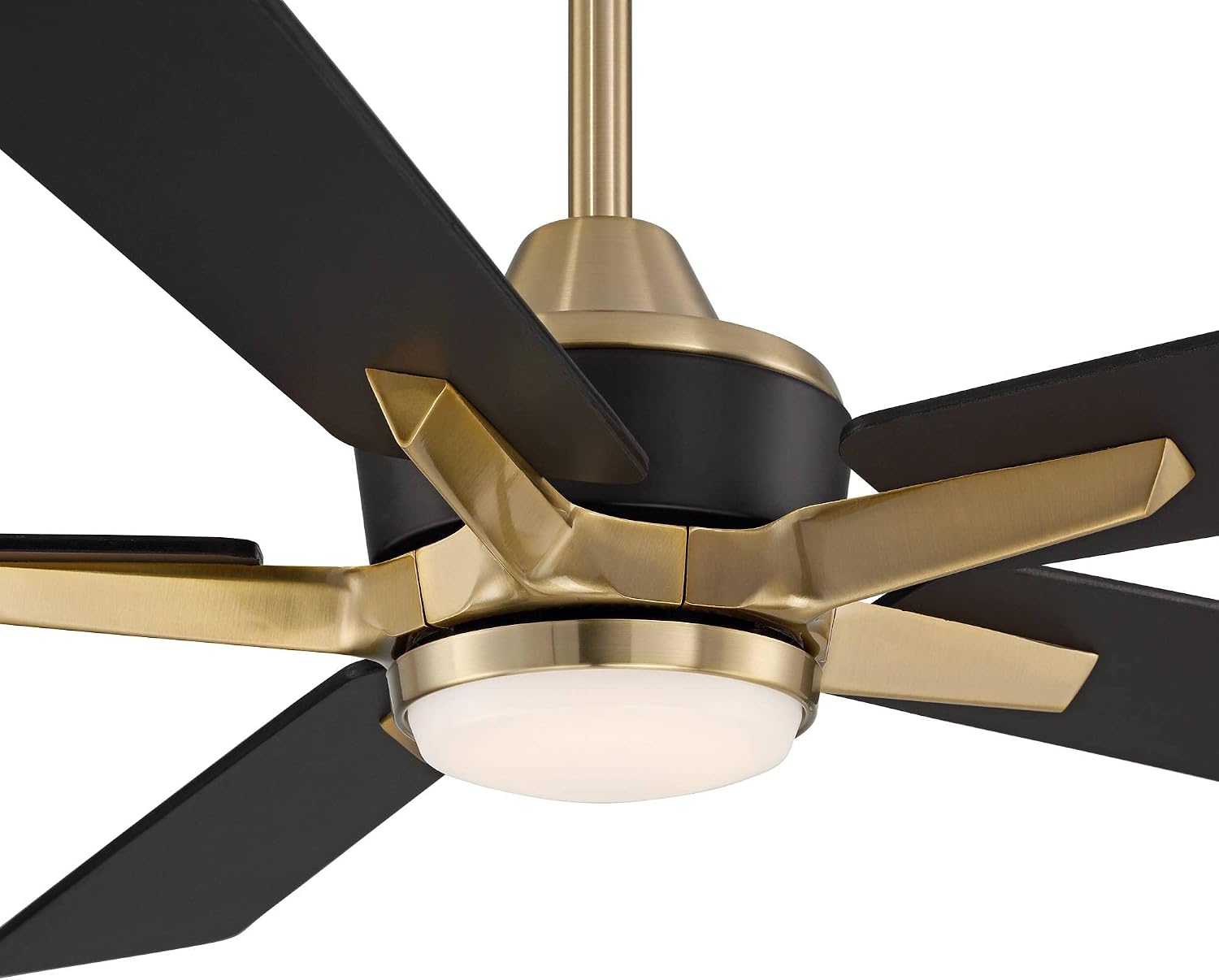 Casa Vieja 52' Vegas Nights Modern Indoor Outdoor Ceiling Fan with Dimmable LED Light Remote Control Soft Brass Black Damp Rated for Patio Exterior House Home Porch Gazebo Garage Barn - 6' Downrod