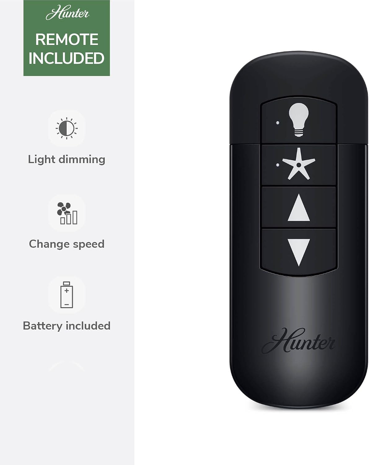 Hunter 44 inch Outdoor or Indoor Ceiling Fan with LED Light and Remote Control - Low Profile Mount Ceiling Fan, 3 Blades, For Patio, Porch, Garage, or Living Room, Quiet - Gilmour 51475, Matte Silver