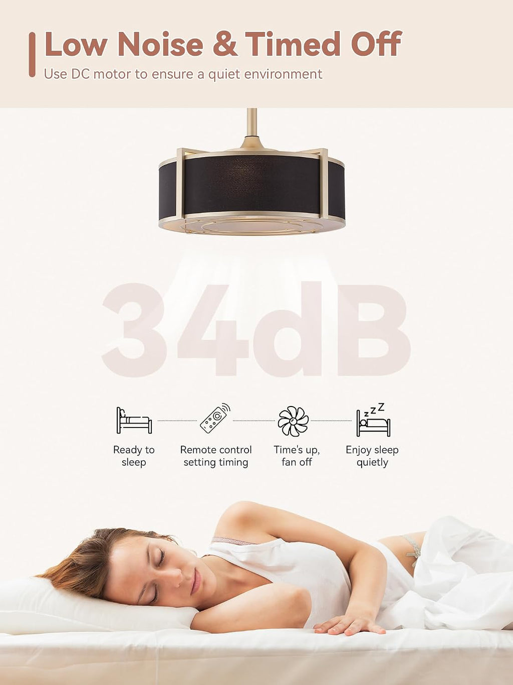 20 inch Fandelier Ceiling Fan with Light, Boho Chandelier Ceiling Fan with Light Remote Control, Caged Enclosed with 6 Speeds for Bedroom, Living Room, Foyer, Nursery
