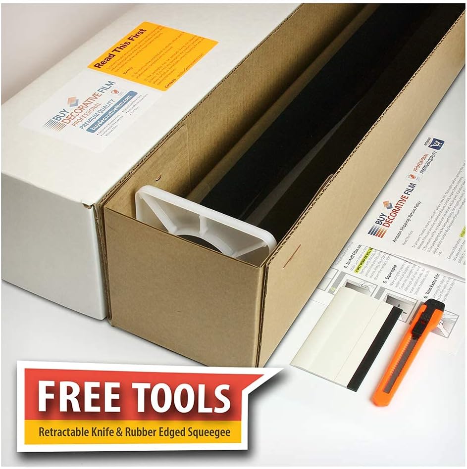 BDF S4MB70 Window Film Security and Sun Control 4 Mil Black 70 (Very Light) - 36in X 49ft
