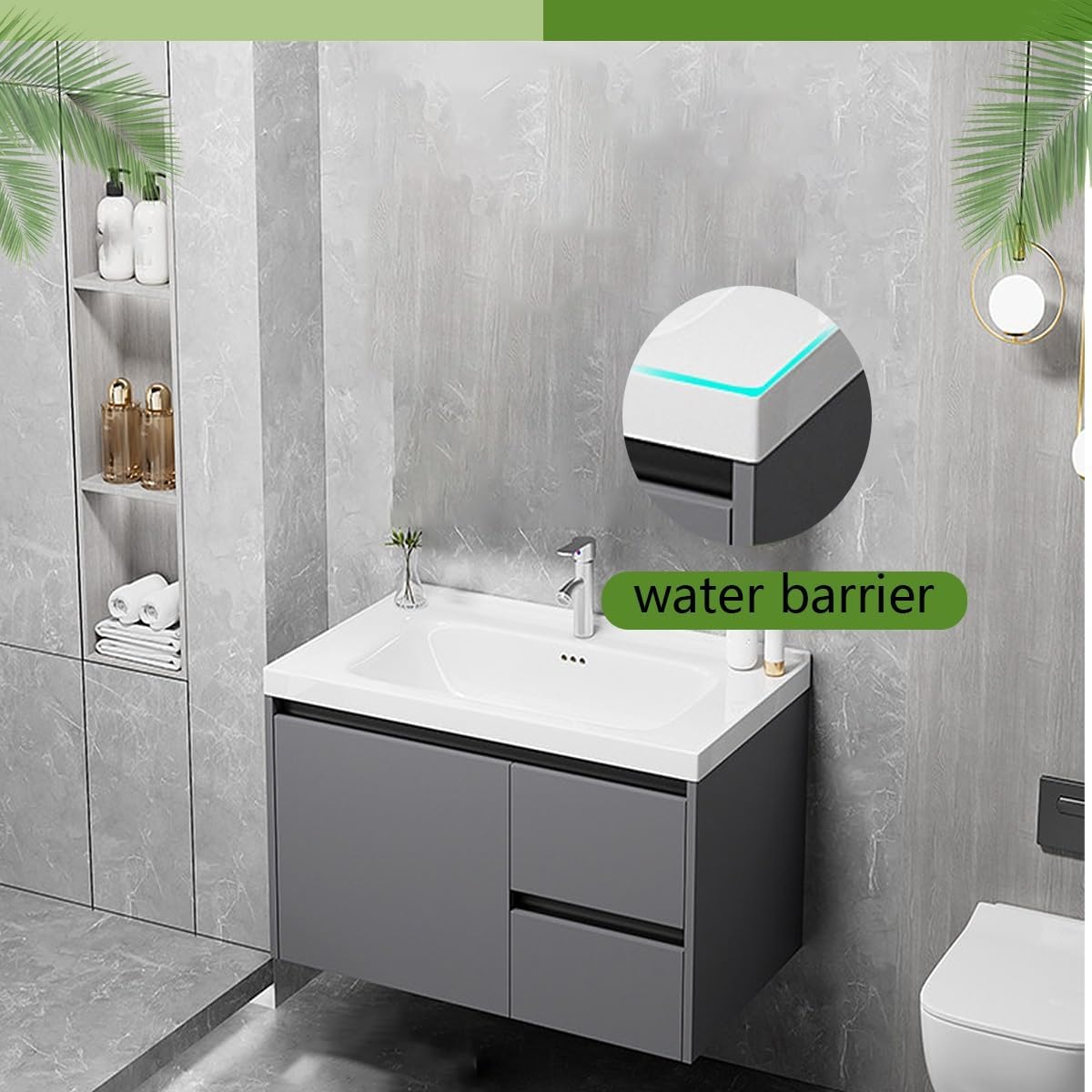 Corner Bathroom Vanity with Sink Set，Modern Bathroom Vanity Cabinet ，Floor Standing Bathroom Vanity， for Bathroom Guest Baths、Master Suites(27in)
