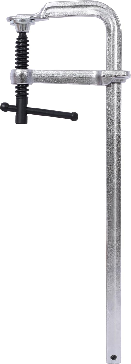 2 Pack 12 Inch x 3 Inch + 2 Pack 16 Inch x 4-3/4 Inch Drop Forged F Clamps - Heavy Duty Steel F Clamps for Welding, Woodworking, Metalworking & DIY Projects