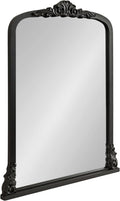 Kate and Laurel Barberry Vintage Decorative Tall Arched Mirror, 28 x 35, Black, Large Antique Statement Arch Mirror for Mantel Mirror or Bathroom Mirror for Over Sink