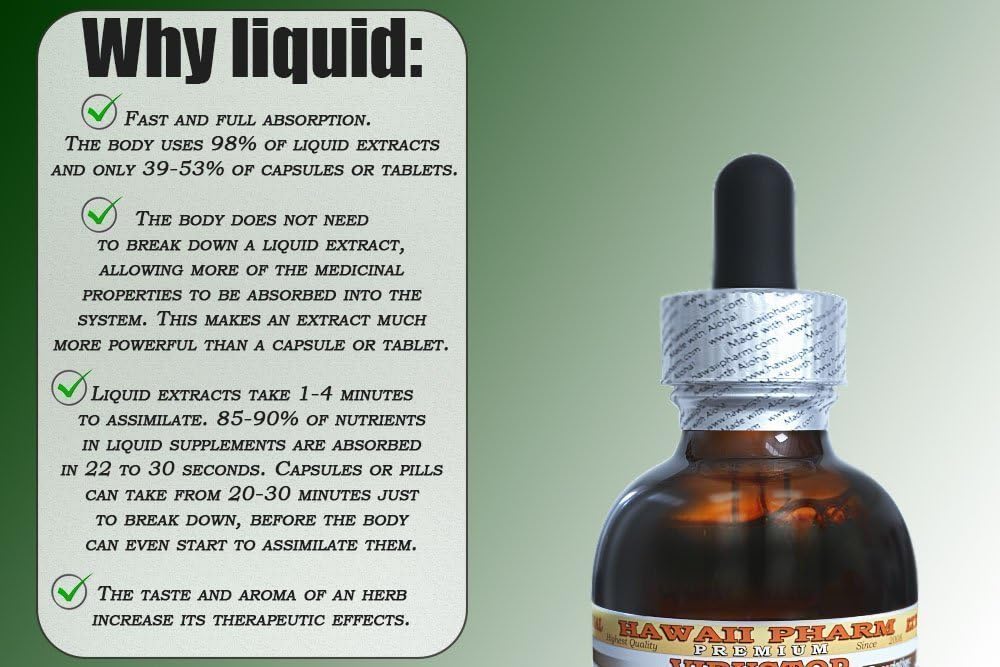 Hawaii Pharm Moringa Alcohol-Free Liquid Extract, Moringa (Moringa Oleifera) Leaf Glycerite Natural Herbal Supplement, USA 2x32 oz Unfiltered