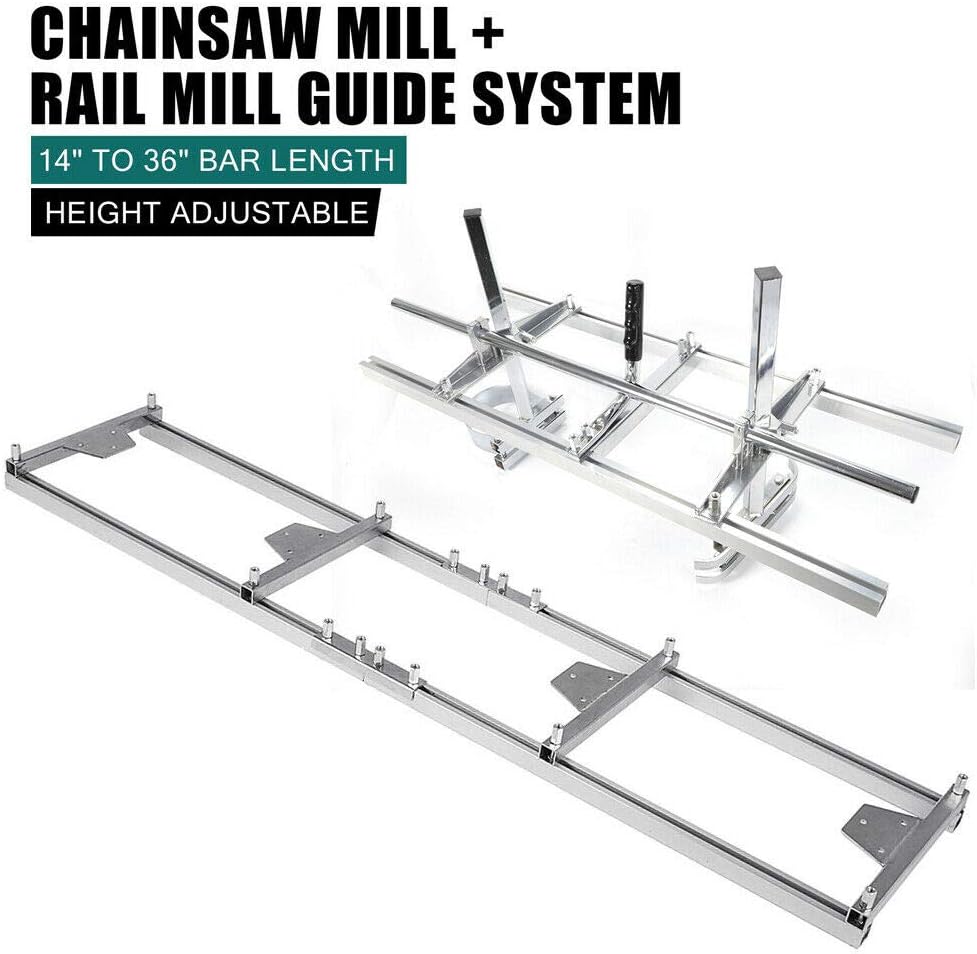 Portable 36 Inch Chainsaw Chain Saw Kit Guide System Portable Wood Milling 9 or 5 Inch Guide Connection Set