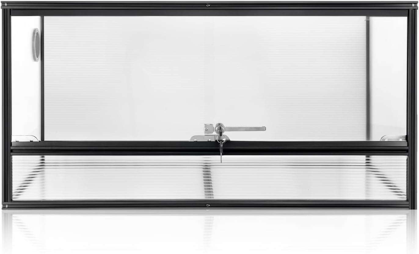 50 Gallon Bearded Dragon Tank, 36'x18'x18' (3x1.5x1.5 ft) Reptile Terrarium, Medium Reptile Enclosure with Aluminum Frame, Mesh Top, Lock Doors