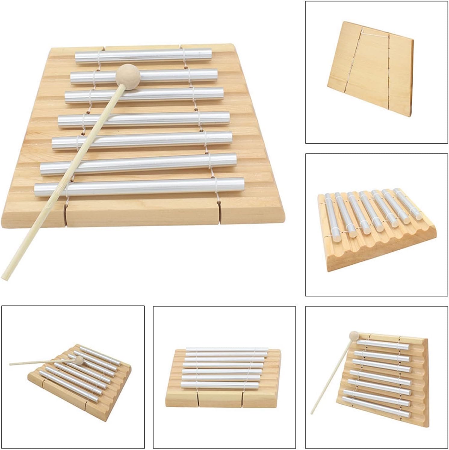 TSTS 7-Tone Chimes Meditation Chime Wind Bell Beginner Percussion Instrument with Mallet Percussion Glockenspiel Bell