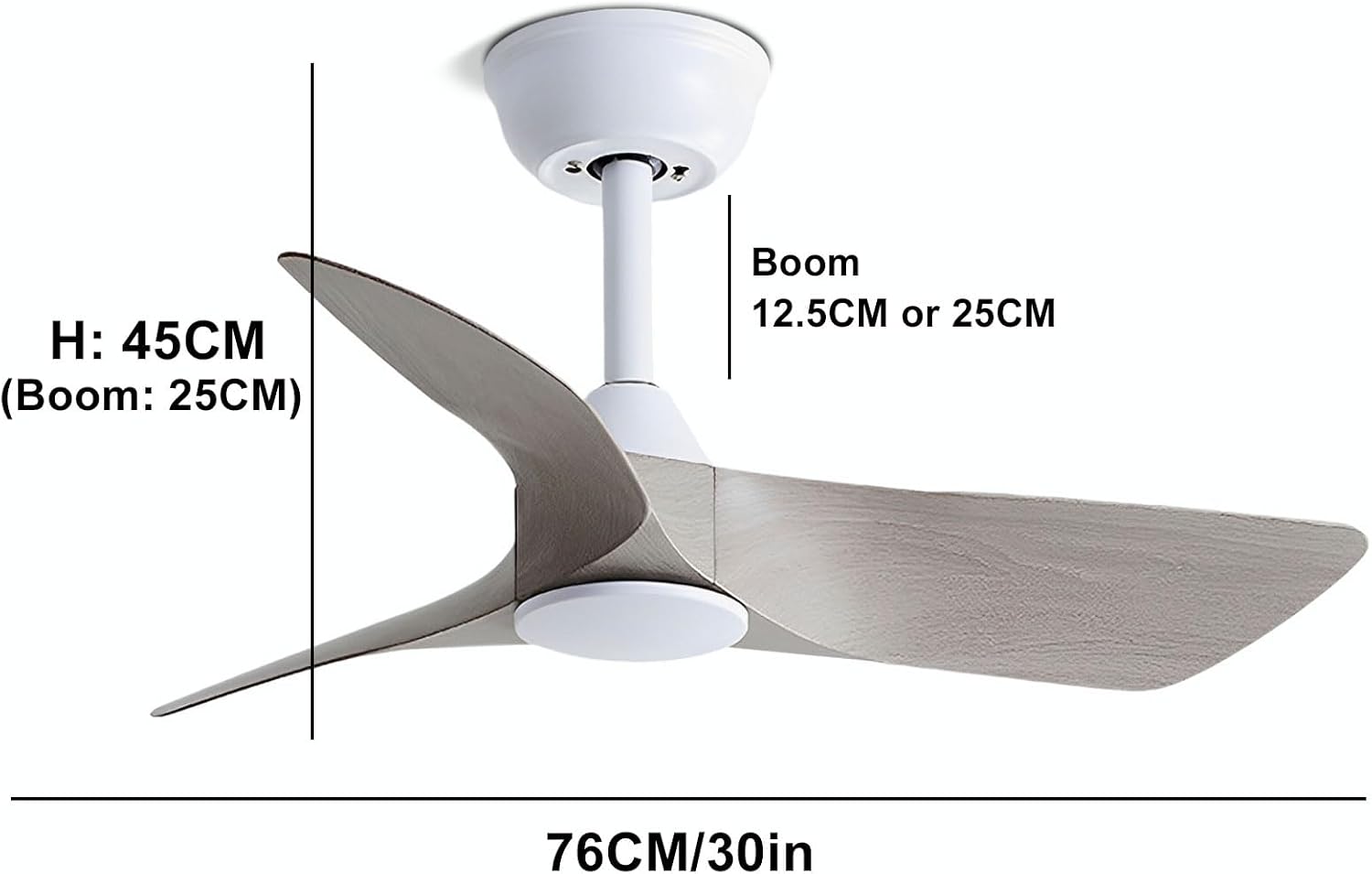 30 Inch Small Ceiling Fan No Light with Remote, White Gray Blades | 30 inch small ceiling fans without light. 6 speeds reversible DC motor timer for bedroom kitchen small room covered patio