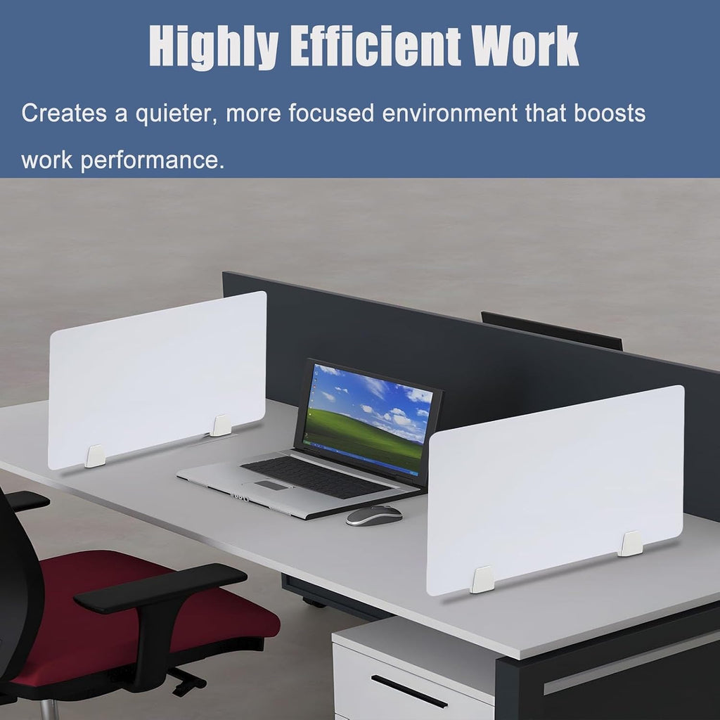 Office Countertop Screen Partition 16 28 36 48in Length, Free Standing Separador Desk, Clamp On Dividing and Protective Screens for Libraries/School(2 PCS,L X H 36 in X 20 in)
