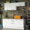 Madesa 4-Piece Garage and Utility Room Storage Cabinet Set 78 Inch with 33 Inch Base Cabinet and 31 Inch Slim Wall Cabinet Modular Storage Organization Unit - White