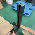 Commercial Glass Railing Columns Side Mount, Black Black Matte Finish Balcony Glass Fence Clamp Bracket with 15mm Inner Slots, for 3/8-1/2 In Glass/Wood/Plastics Panel(Black-Corner post,Height - 24in)