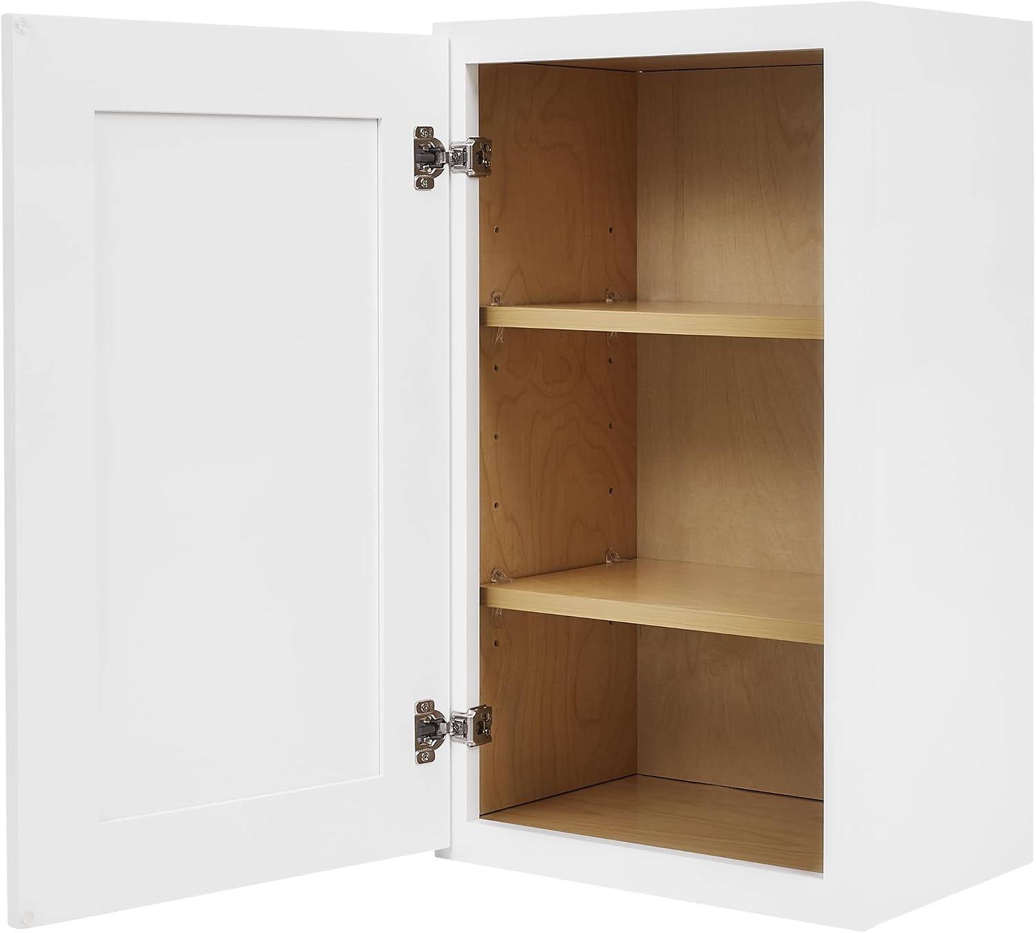 White Shaker Wall Cabinet - Ready to Assemble, Perfect for Kitchen, Laundry, and Bathroom Storage - 15' W x 36' H x 12' D