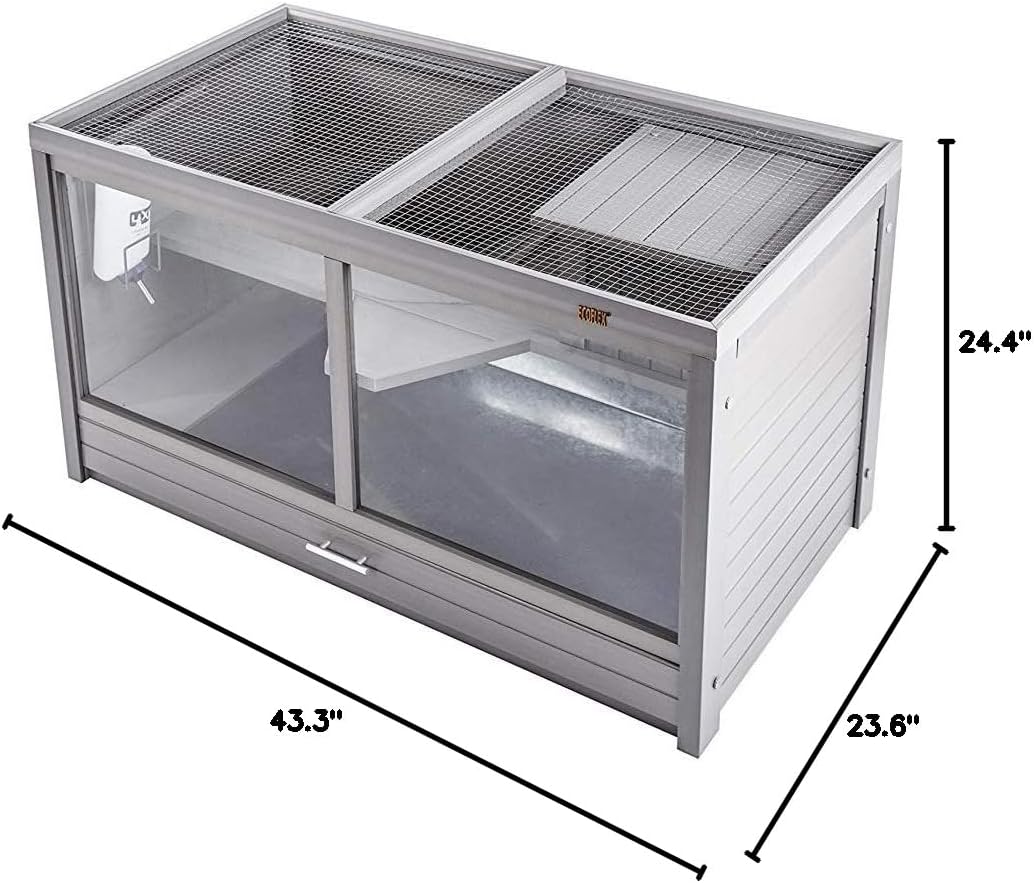 New Age Pet ECOFLEX Jumbo Park Avenue Rabbit Hutch - Durable Wood Plastic Composite, Scratch-Resistant - 10 Year Warranty