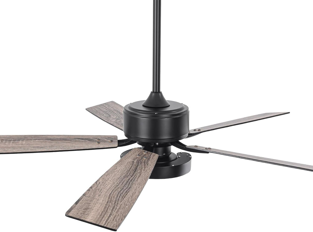 52 Inch Black Ceiling Fans with Lights and Remote - Creative Modern Ceiling Fan for Bedroom Living Room with 3CCT, 6 Speeds, Quiet, Dual-Sided Reversible 5 Blades Indoor Outdoor Chandelier Fan