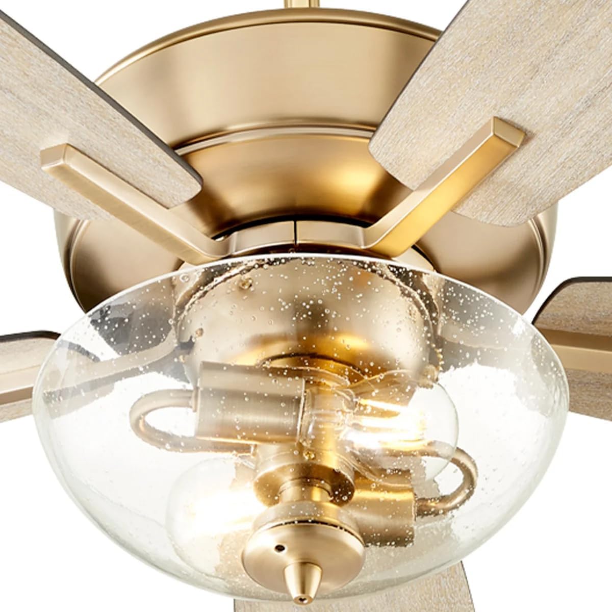 Quorum 7052-280 Transitional 52 inch Ceiling Fan from Breeze Collection in Brass - Antique Finish