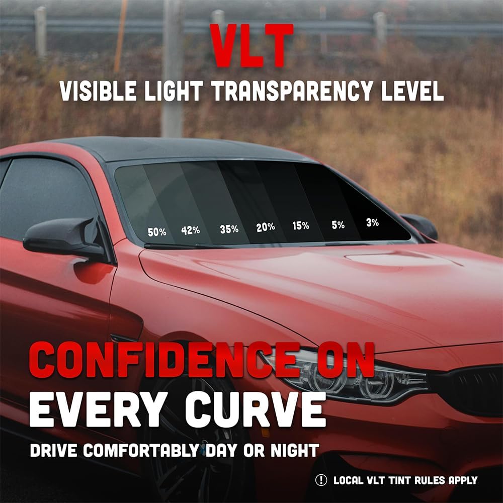 United Nano Carbon 2Ply Window Tint Film - 36' x100', 15% VLT Scratch Resistant, High Clarity, 99% UV Block – Privacy & Interior Protection Film for Car, Truck, SUV, Home – Heat & Glare Control