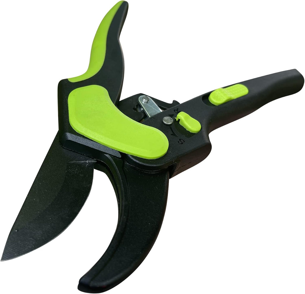 GARDEN GURU 2 in 1 Ratchet Pruning Shears Clippers – 4X Cutting Power – Ratcheting Garden Anvil Pruners Scissors - Makes Tough Cuts Easy - Ergonomic Handles - 1 Case (50 Pcs)