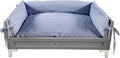 New Age Pet ECOFLEX Manhattan Raised Dog Bed, Moisture Resistant Frame with Stainless Steel Accents, Memory Foam Cushion, Grey, X-Large