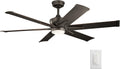 Kichler Szeplo II 60 in 6-Blade Outdoor Ceiling Fan with LED Light, DC Motor Wet Rated Patio Fan with Etched Cased Opal Glass in Old Bronze for Pergola Porch, 300300OZ