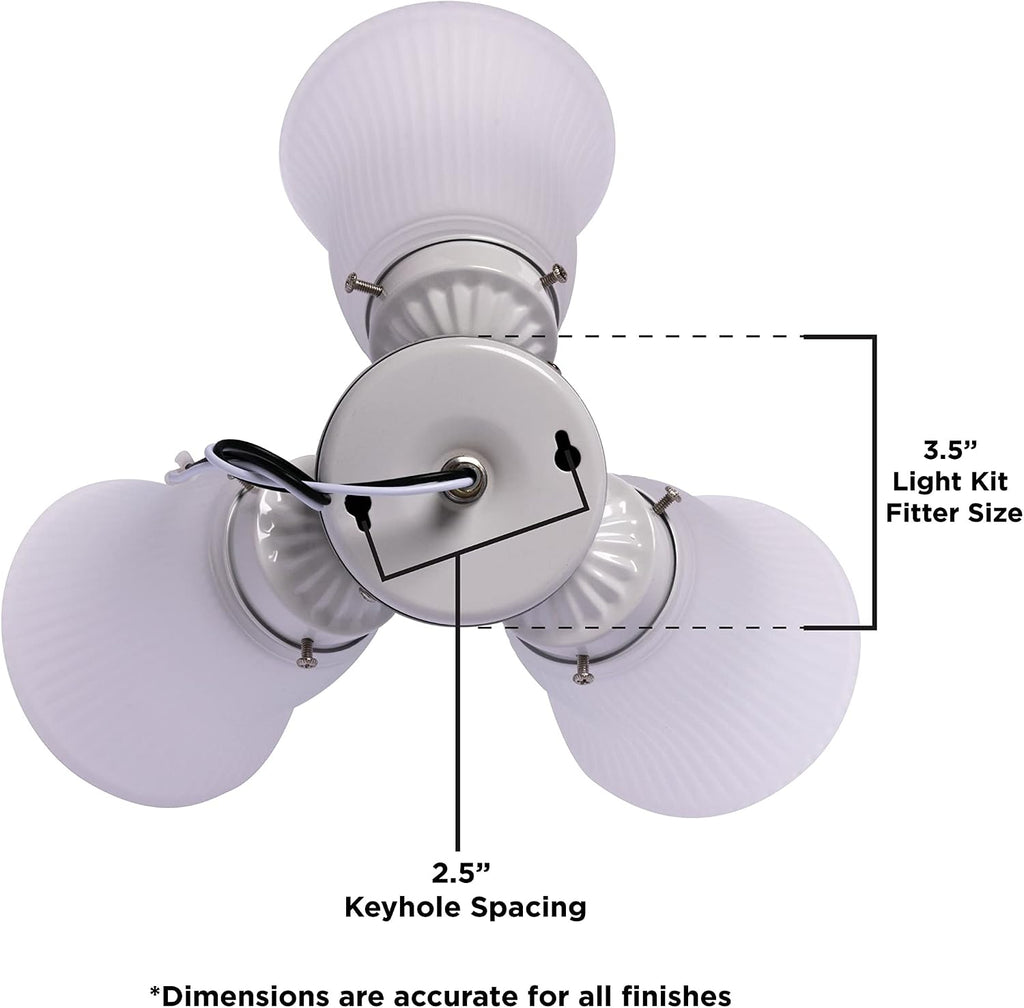 Westinghouse 7784500 Three-Light Led Cluster Ceiling Fan Light Kit, Polished Brass Finish with Frosted Ribbed Glass, Polished Brass (Pack of 2)