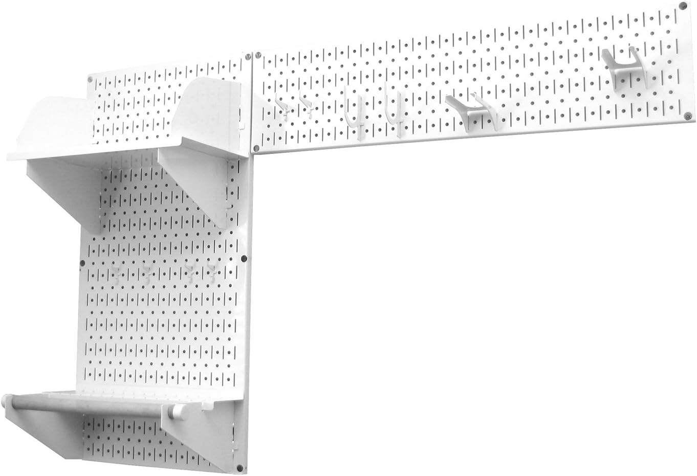 Wall Control Gardening Tool Pegboard Wall Storage Organizer Kit - White