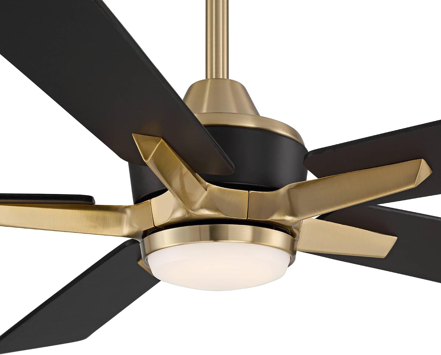 Casa Vieja 52' Vegas Nights Modern Indoor Outdoor Ceiling Fan with Dimmable LED Light Remote Control Soft Brass Black Damp Rated for Patio Exterior House Home Porch Gazebo Garage Barn - 12' Downrod