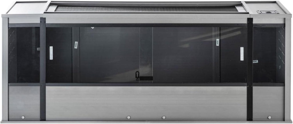 New Age Pet ECOFLEX 60' Wide X-Large Reptile Habitat, Mojave Lounge for Snakes, Tortoises & Lizards in Maple, Black & Grey, Easy Assembly, Sliding Glass Doors & Mesh Top