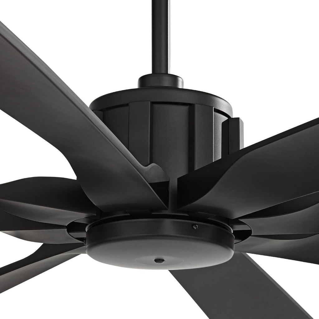Possini Euro Design 70' Defender Modern Indoor Outdoor Ceiling Fan with Remote Control Matte Black Damp Rated for Patio Exterior House Home Porch Gazebo Garage Barn