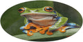 Peace Tree Frog Coral Velvet Round Floor Mat Non-Slip Bath Rug Floor Covering for Bathroom Vanity Guest Suite & Vacation Home