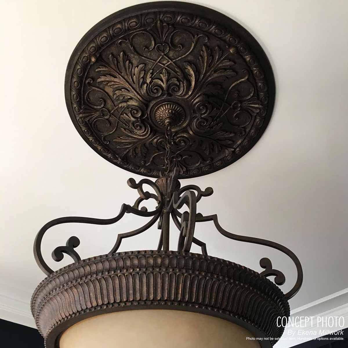 Ekena Millwork CM12CLSLS 12 3/8'OD X 4'ID X 1 1/8'P Classic Ceiling Medallion Fits Canopies Up to 7 1/4', Silver