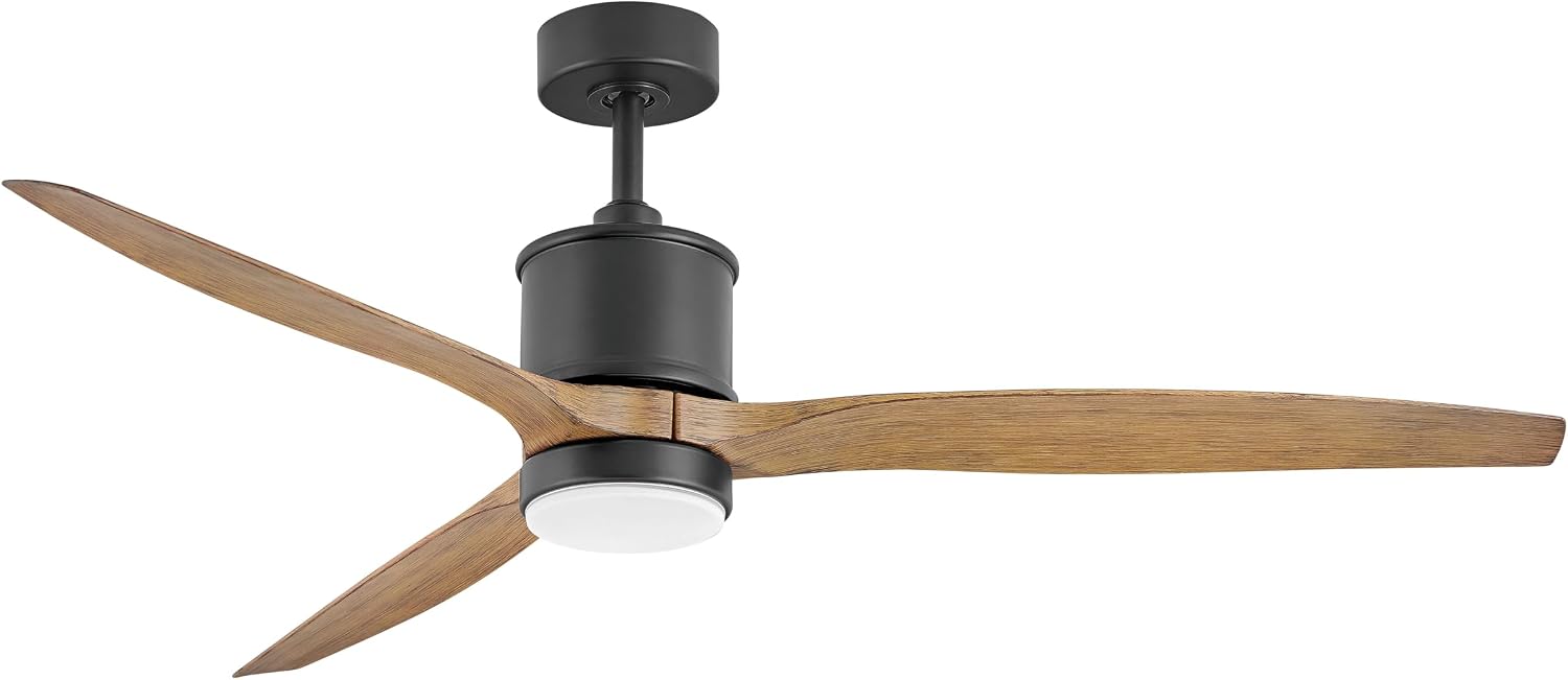 Hinkley Hover 60' Indoor/Outdoor Smart Ceiling Fan with Light and Remote, Modern Propeller Style with Composite Fan Blades, Integrated LED, Matte Black