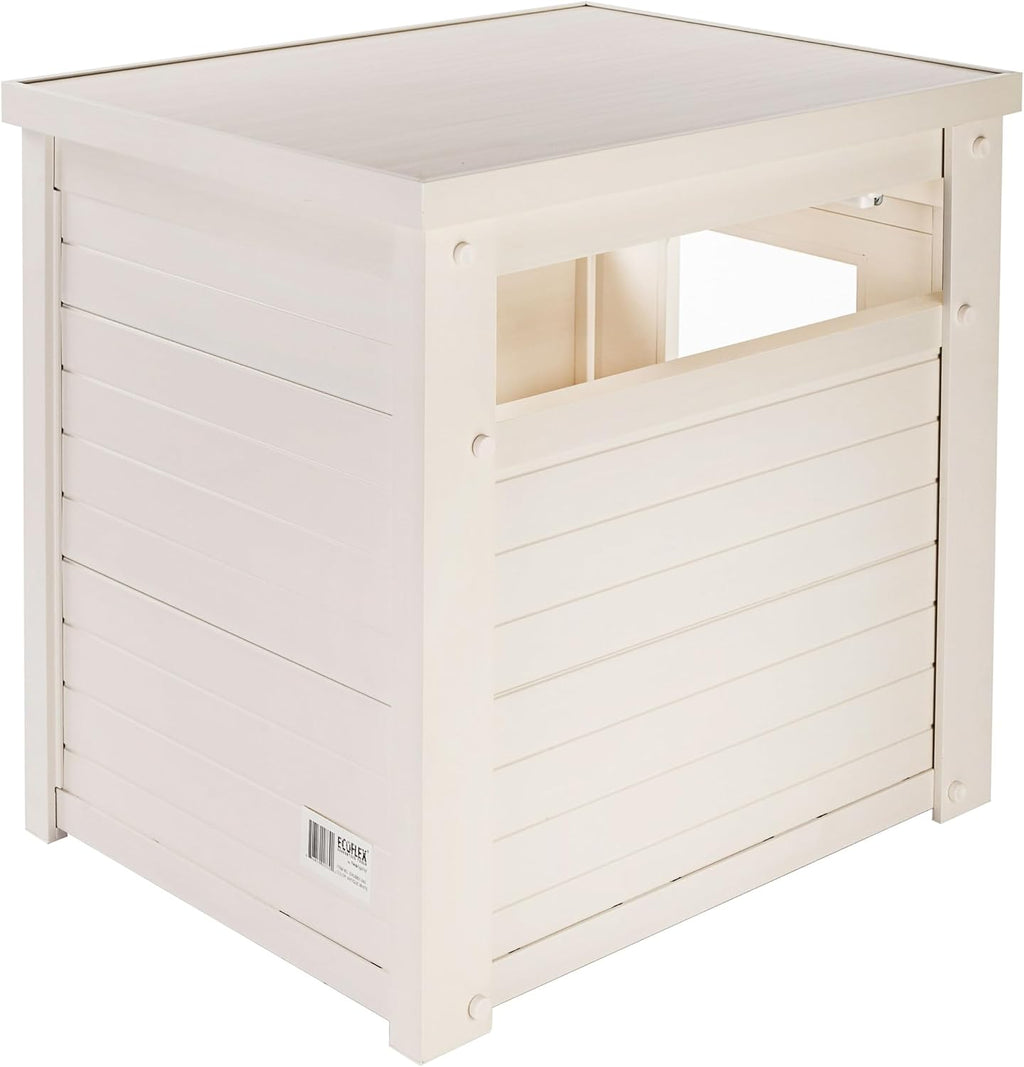 New Age Pet ECOFLEX Litter Loo Standard & Jumbo Sizes, 4 Colors, Moisture and Odor Resistant Enclosure & End Table, No‑Tools Assembly, 10 Year Warranty, Antique White, Standard