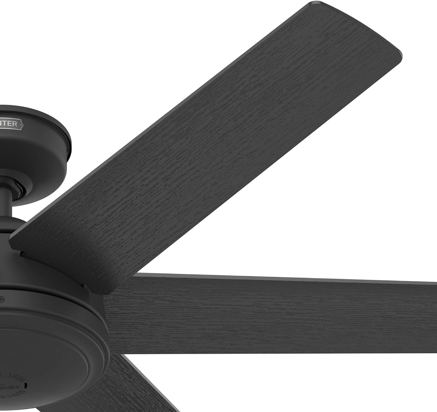 Hunter 52 inch Jetty Matte Black Wet Rated Ceiling Fan and Wall Control
