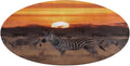 Africa Sunset Zebra Coral Velvet Round Floor Mat Non-Slip Bath Rug Floor Covering for Bathroom Vanity Guest Suite & Vacation Home