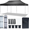 AMERICAN PHOENIX Canopy Tent 10x20 Pop Up Portable Instant Commercial Heavy Duty Outdoor Market Shelter Event Tent (Black w/Roller Bag)