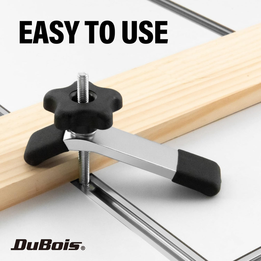 DuBois T Track Table Kit for 2' x 4' T Track Table Top & 2PK T-Track Hold Down Clamp, Inlcudes 6'x32 PCS Universal T Track & 4PK Hold Down Clamps for Woodworking, CNC Machine, Work Bench, Router Table