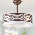 20' Brown Farmhouse Ceiling Fan with Light, Caged Fandelier Ceiling Fans with Lights Remote Control with 6 Speeds for Bedroom, Living Room, Nursery