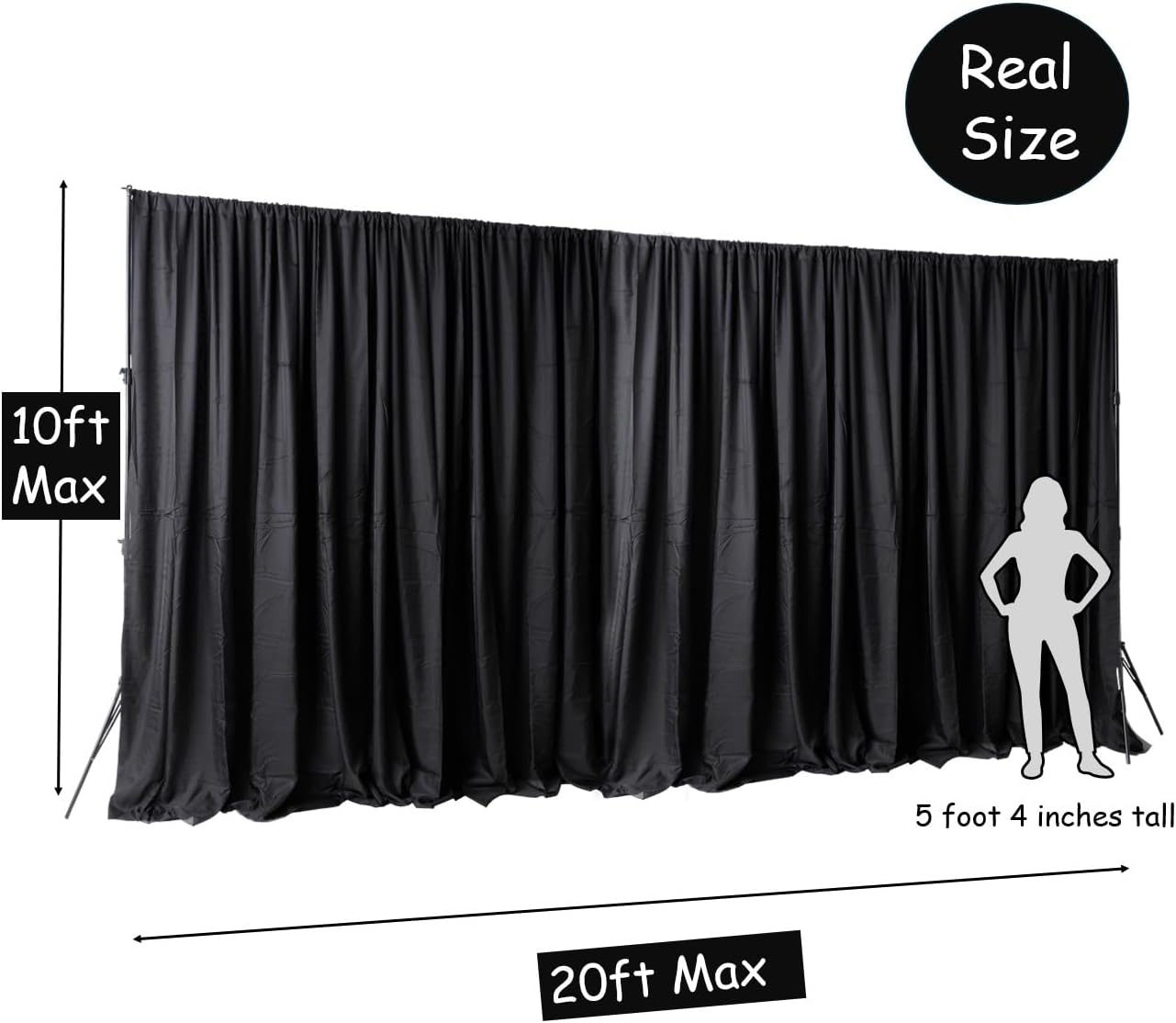 10x20 ft Medium Duty Back Drop Adjustable Stand, Photo Backdrop Stand Kit for Photography with Carrying Bag, Convertible to Backdrop Stand 10x10 Adjustable Width.