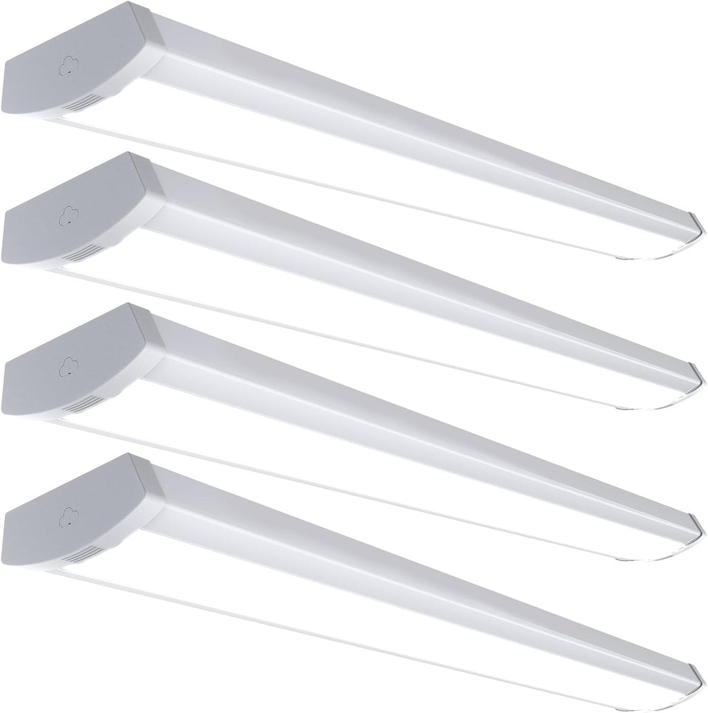 HYPERLITE 4FT 60W LED Wraparound Light, 6600lm Linkable 60W/50W/40W 5000K Led Shop Lights Surface Mounting, ETL,AC120V LED Ceiling Office Wrap Light for Kitchen, Hallway, Fluorescent Replacement, 4P