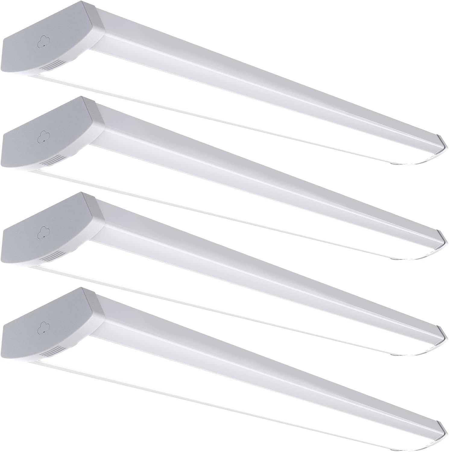 HYPERLITE 4FT 60W LED Wraparound Light, 6600lm Linkable 60W/50W/40W 5000K Led Shop Lights Surface Mounting, ETL,AC120V LED Ceiling Office Wrap Light for Kitchen, Hallway, Fluorescent Replacement, 4P