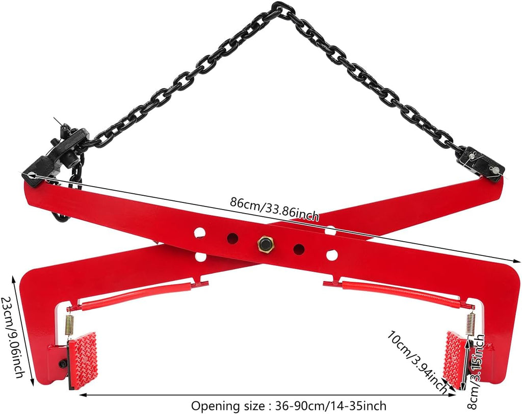 1764lbs Heavy Duty Stone Lifting Clamp 14'-35' Opening Adjustable Stone Clamp Scissor Lifter Clamp for Carrying & Vertical Transport of Concrete Blocks, Slate Sheets, Granite Slab, Timber (Red)