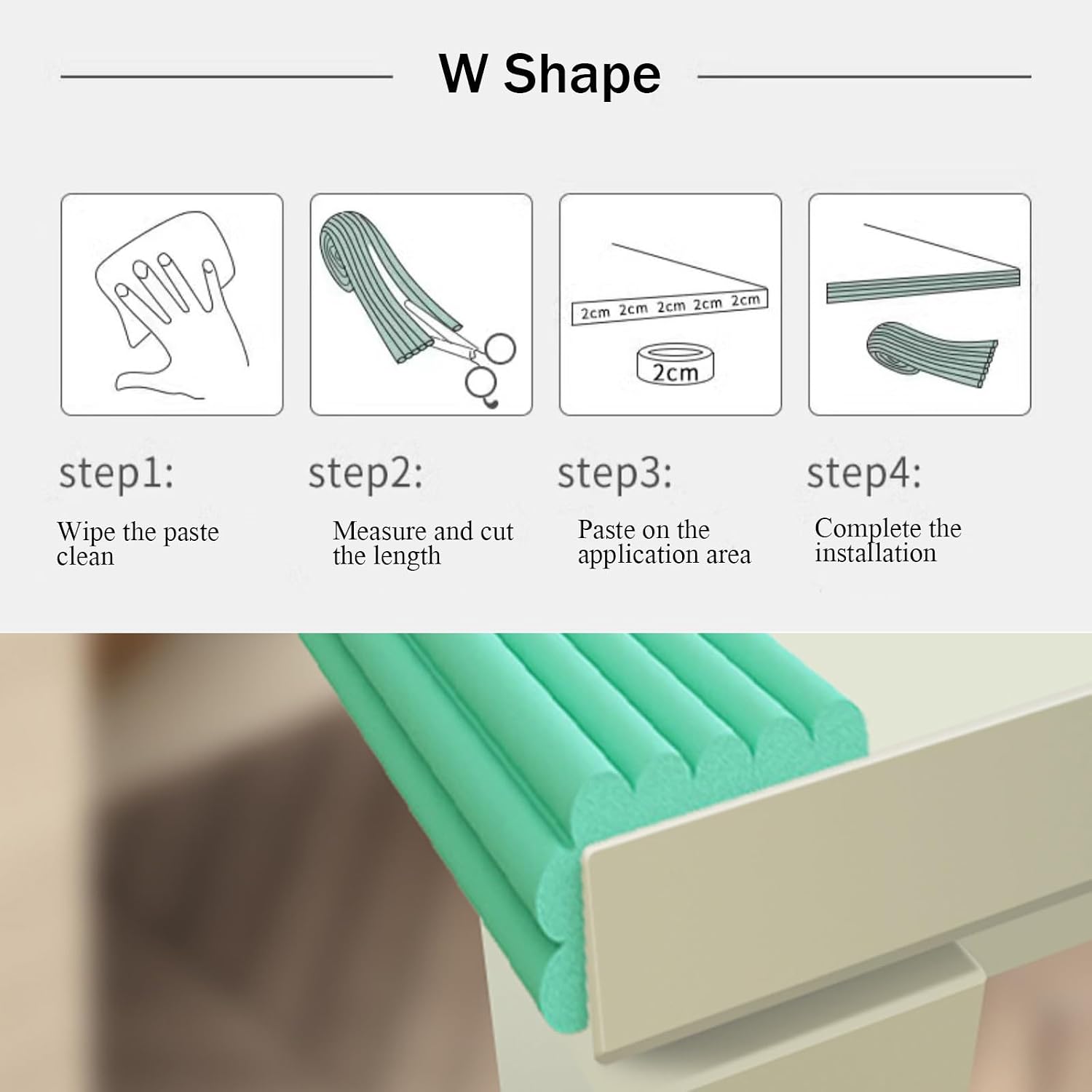 Extra Thick Furniture Table Edge Protectors Foam, Furniture Edge & Corner Guards, Protectors Table Edge Safe Corner for Furniture Corner Use(Wood,20M)