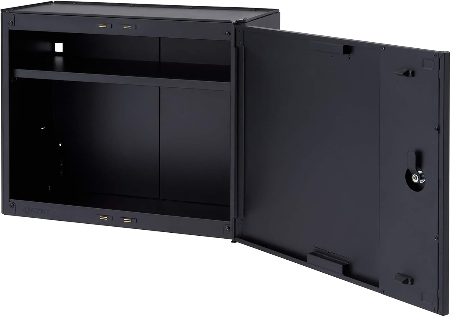 Trinity 24 Inch Garage Wall Storage Cabinet, 22 Gauge Steel, Wall-Mount, Adjustable Shelf and Reversible Door for Tools, Cleaning Supplies, and More, Black