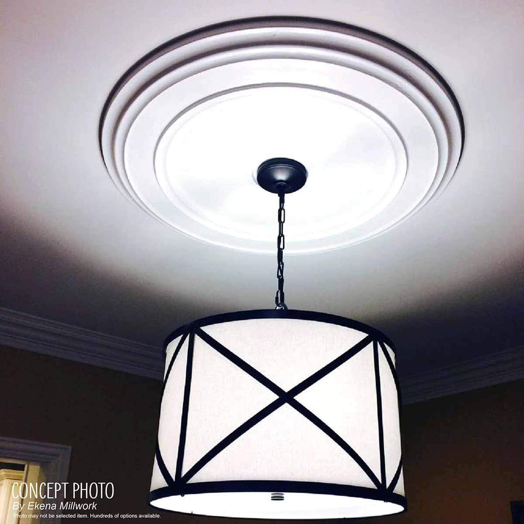 Ekena Millwork CM12CLSLS 12 3/8'OD X 4'ID X 1 1/8'P Classic Ceiling Medallion Fits Canopies Up to 7 1/4', Silver