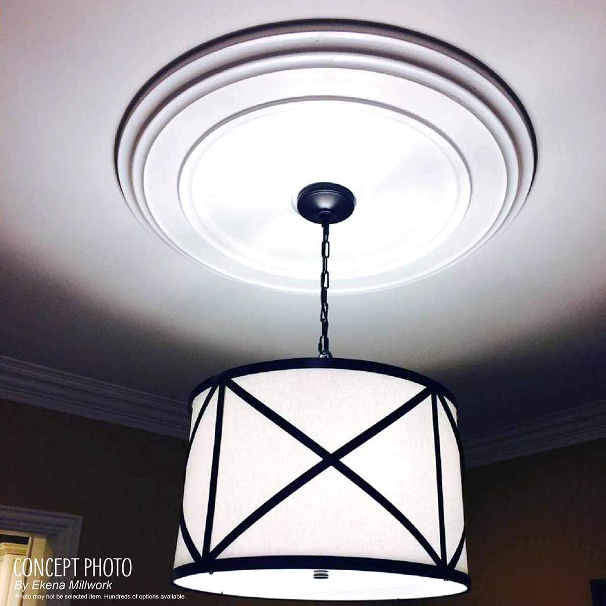 Ekena Millwork CM12CLSLS 12 3/8'OD X 4'ID X 1 1/8'P Classic Ceiling Medallion Fits Canopies Up to 7 1/4', Silver