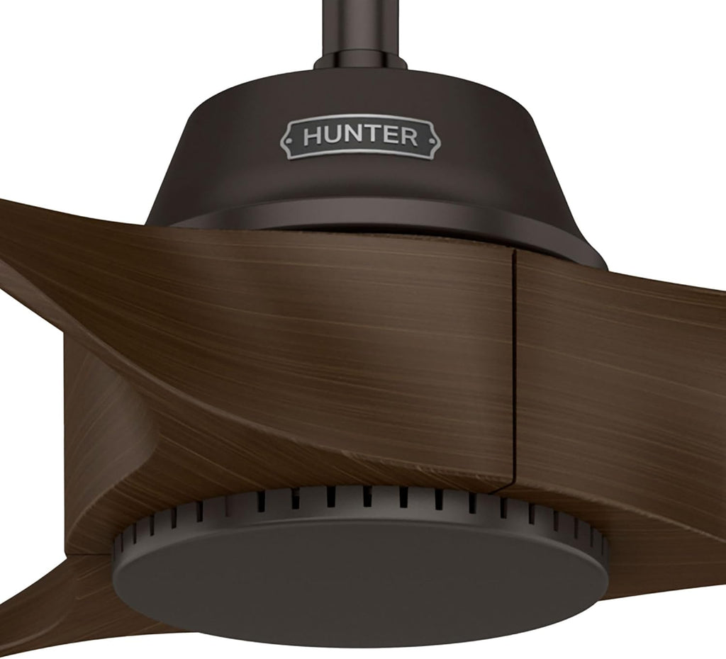 Hunter Fan 60 inch Ceiling Fan with No Light, Outdoor or Indoor White Black Ceiling Fan with 3 Blades for Porch, Living Room, Office, Kitchen, Garage (Renewed)
